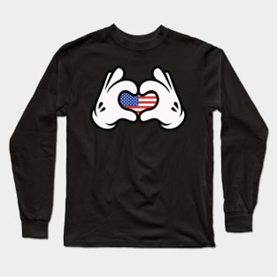 Hand Symbol of Love America Long Sleeve T-Shirt